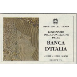 TRITTICO BANCA D'ITALIA 100-200-500 LIRE 1993, CENTENARIO DELLA FONDAZIONE BANCA D'ITALIA